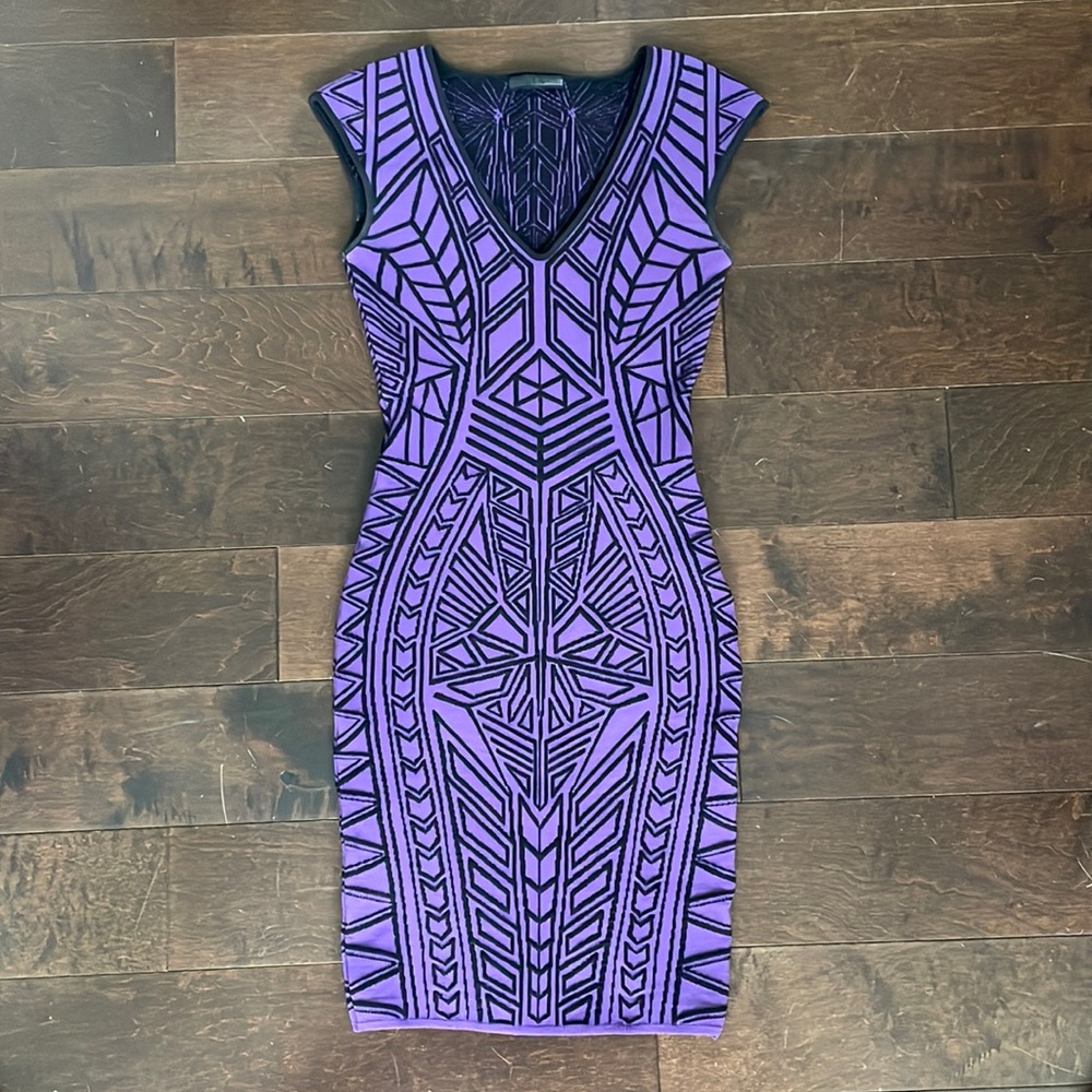 Purple + Black Bodycon RVN dress